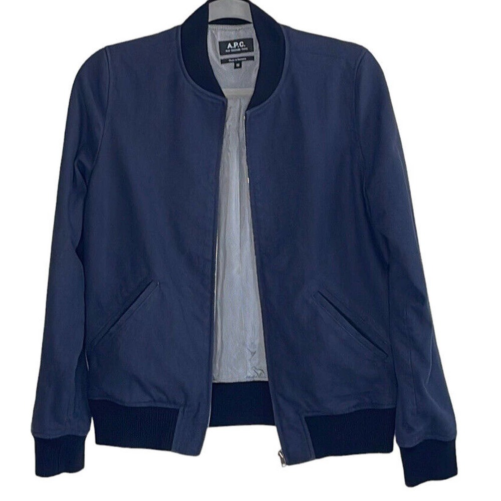 A.P.C. Rue Madame Paris Blue Men Bomber Jacket Size 36